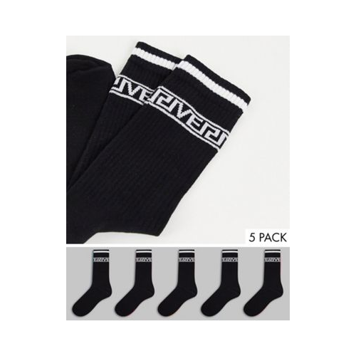 Комплект из 5 пар черных носков River Island-Черный цвет