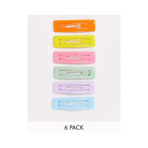 Комплект из 6 разноцветных заколок для волос ASOS DESIGN