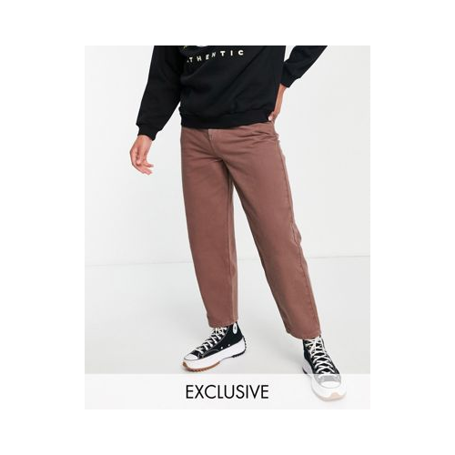 Коричневые джинсы с мешковатыми штанинами в стиле унисекс Reclaimed Vintage Inspired-Коричневый цвет