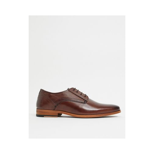 Коричневые кожаные туфли со шнуровкой ASOS DESIGN-Коричневый цвет