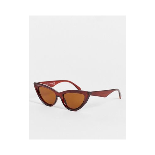 Коричневые солнцезащитные очки в пластиковой оправе «кошачий глаз» Topshop-Коричневый цвет