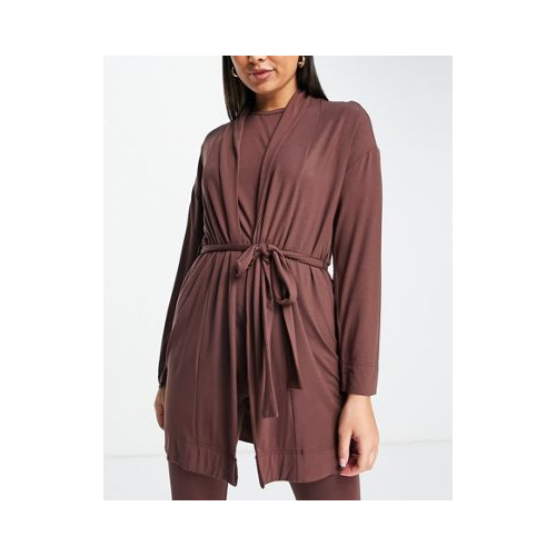 Коричневый халат миди из тонкого модала ASOS DESIGN «Выбирай и комбинируй»-Коричневый цвет