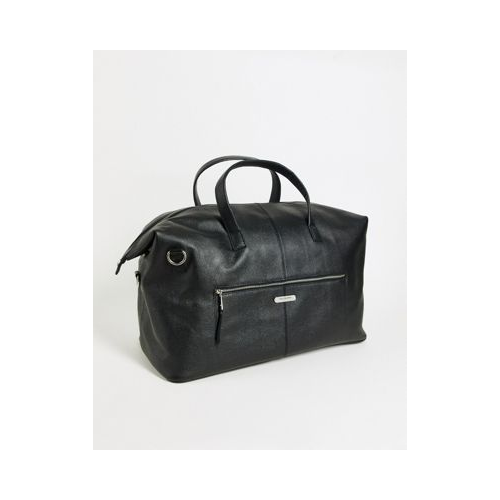 Кожаная спортивная сумка из зернистой кожи Bolongaro Trevor-Черный цвет