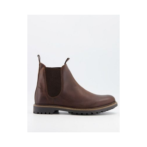 Кожаные ботинки челси на массивной подошве коричневого цвета Schuh Dylan-Коричневый
