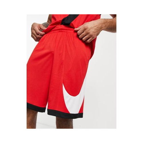 Красные шорты с большим логотипом-галочкой Nike Basketball Dri-FIT