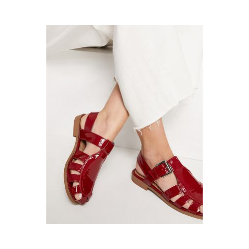 Красные плетеные туфли на плоской подошве ASOS DESIGN Monika