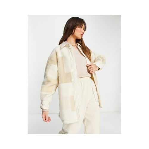 Кремовая куртка из искусственной овчины в стиле пэчворк Levi's Белый