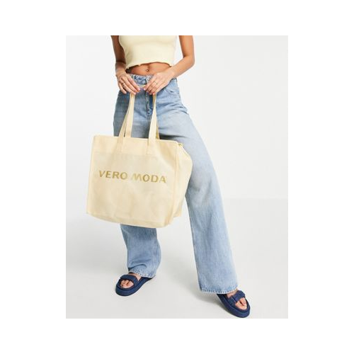 Кремовая сумка-шоппер Vero Moda Белый