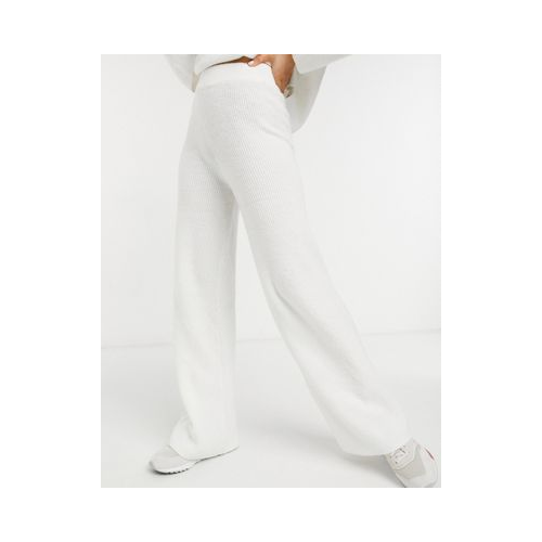 Кремовые широкие брюки в рубчик от комплекта ASOS DESIGN Белый
