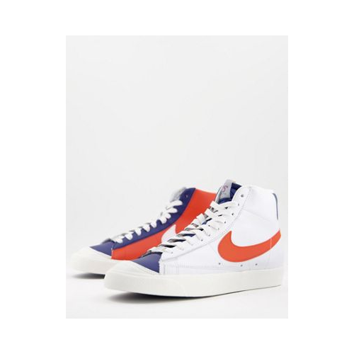 Кроссовки белого и оранжевого цветов Nike Blazer Mid '77 EMB NBA