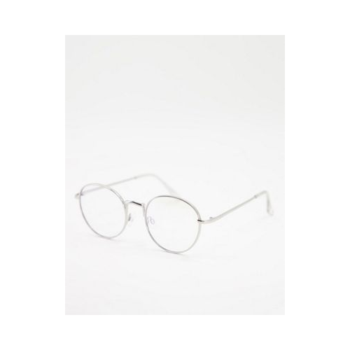 Круглые очки с защитой от синего света в серебристой оправе Jeepers Peepers