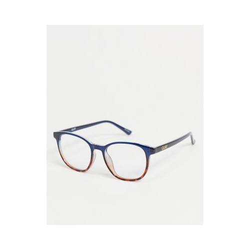 Круглые очки в стиле унисекс с черепаховой оправой темно-синего цвета и стеклами с защитой от синего света Quay Blueprint Темно-