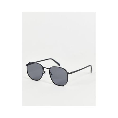 Круглые солнцезащитные очки черного цвета с тиснением River Island