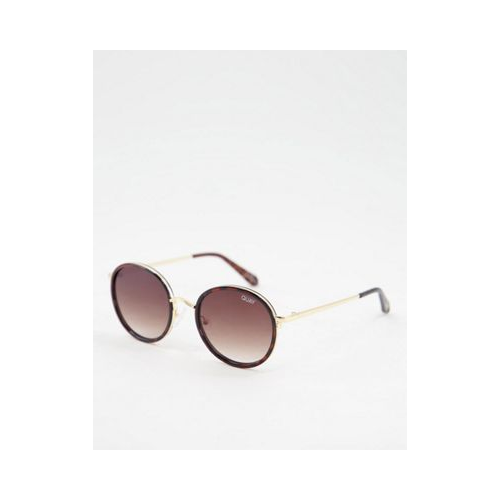 Круглые солнцезащитные очки коричневого цвета Quay-Коричневый