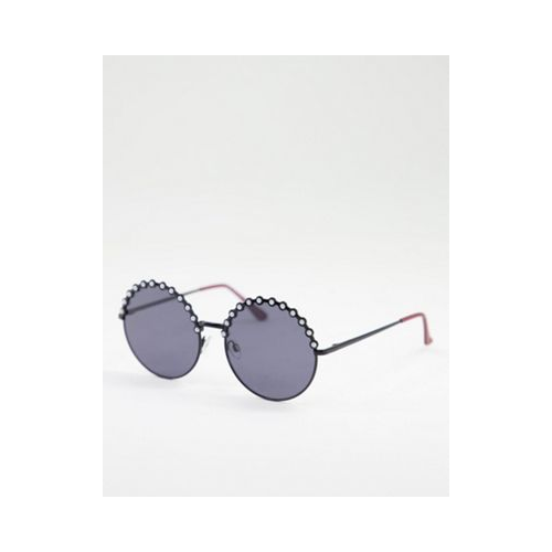 Круглые солнцезащитные очки с камнями AJ Morgan On Broadway Черный