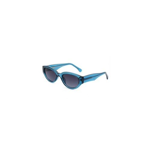 Круглые солнцезащитные очки в прозрачной синей оправе A.Kjaerbede Winnie Голубой