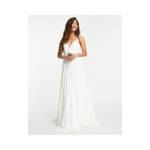 Кружевное свадебное платье на бретельках с пышной юбкой ASOS EDITION Ariana Белый