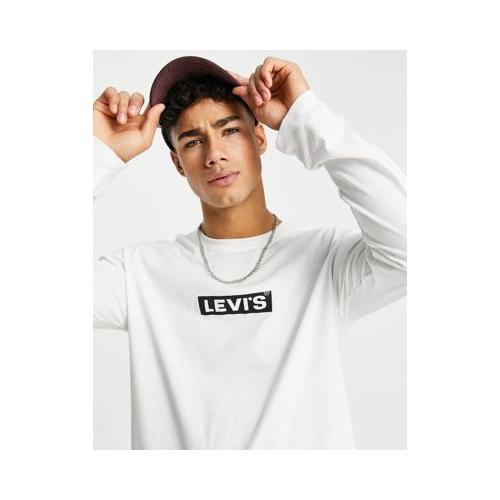 Лонгслив белого цвета с прямоугольным логотипом Levi's