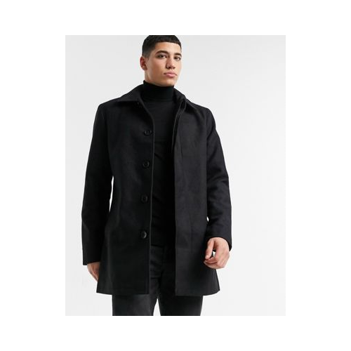 Пальто на пуговицах с воротником French Connection-Черный цвет