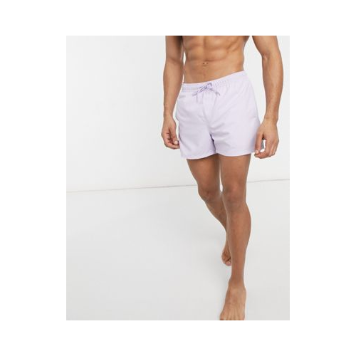 Пастельно-сиреневые короткие шорты для плавания ASOS DESIGN-Фиолетовый цвет