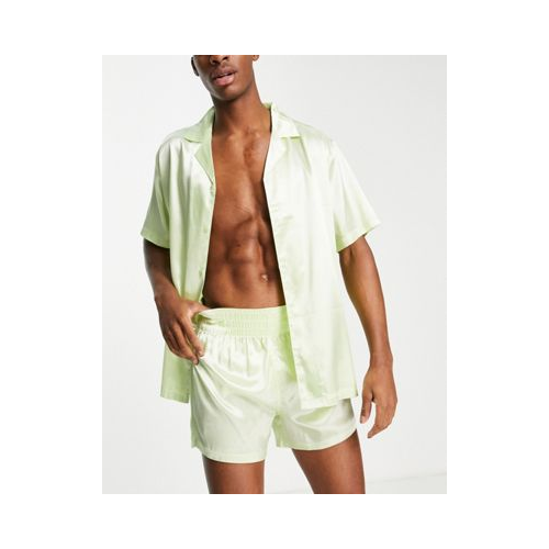 Пижамный комплект бледно-зеленого цвета ASOS DESIGN-Зеленый