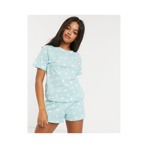 Пижама мятного цвета с шортами ASOS DESIGN Зеленый