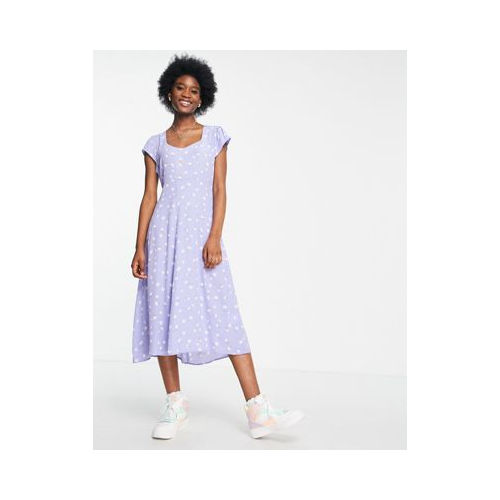 Платье-комбинация миди с завязкой на спине и голубым цветочным принтом Cotton:On Многоцветный