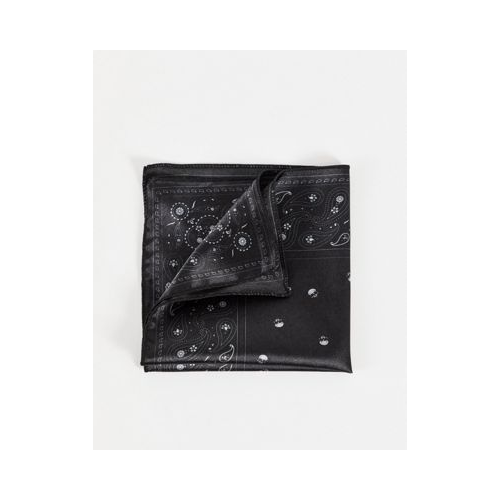 Платок для нагрудного кармана с принтом пейсли и черепами Bolongaro Trevor-Черный цвет