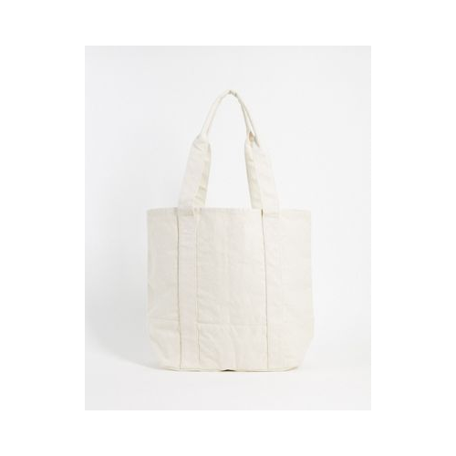 Плотная сумка-тоут цвета экрю в стиле "oversized" из хлопка ASOS DESIGN Бежевый