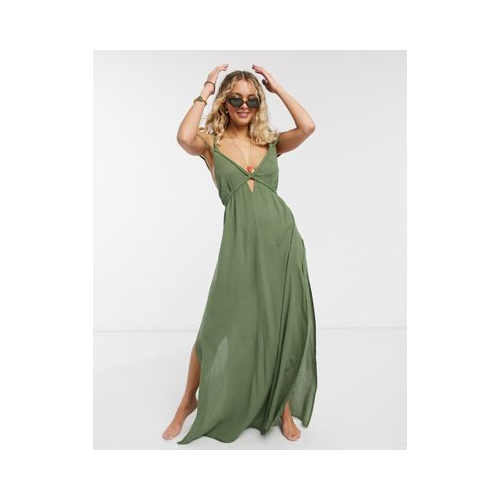 Пляжное платье макси цвета хаки ASOS DESIGN-Зеленый