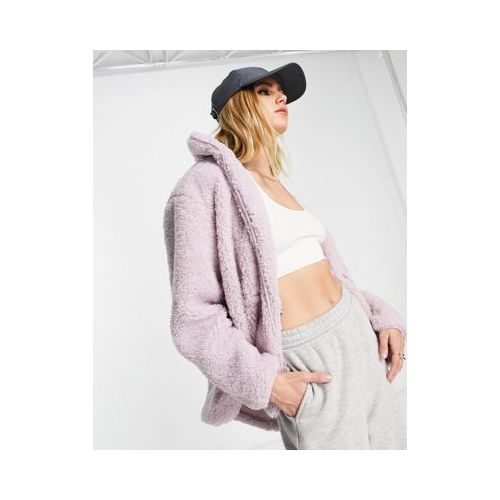 Плюшевая куртка сиреневого цвета NA-KD X Lisa Schiffner-Фиолетовый