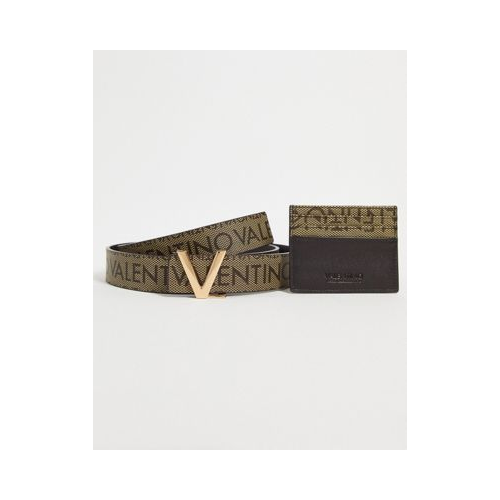 Подарочный набор из бумажника и ремня коричневого цвета Valentino Bags Gambit-Коричневый