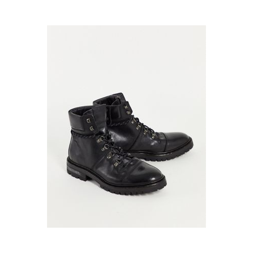 Походные ботинки из черной кожи на шнуровке AllSaints Newton-Черный цвет