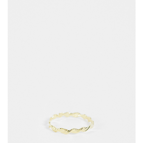 Позолоченное кольцо из стерлингового серебра с витым дизайном Kingsley Ryan Curve Золотистый