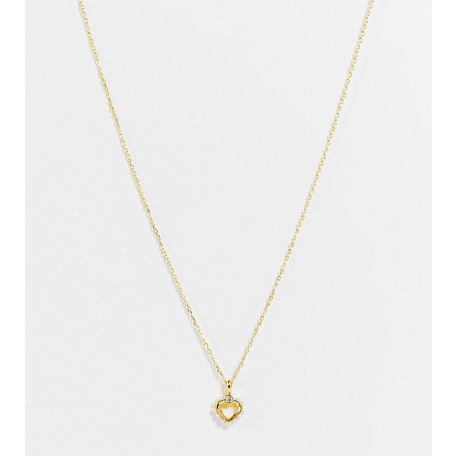 Позолоченное ожерелье с подвеской в виде сердца с отделкой искусственным жемчугом Kate Spade Золотистый