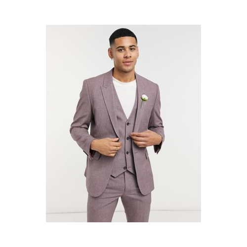 Приталенный пиджак винного цвета ASOS DESIGN wedding-Фиолетовый