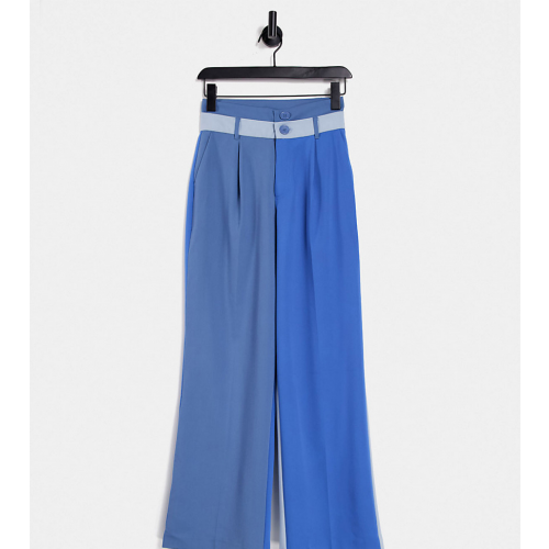 Прямые брюки в синих оттенках с двойным поясом COLLUSION Unisex Голубой