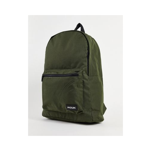 Рюкзак цвета хаки с логотипом "FCUK" French Connection-Зеленый