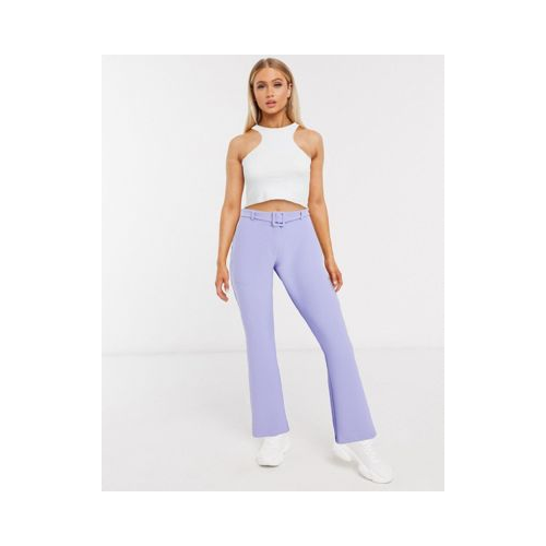 Расклешенные брюки с поясом ASOS DESIGN-Фиолетовый цвет