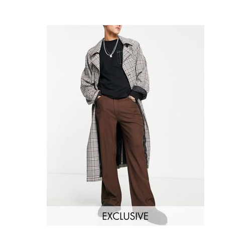 Расклешенные брюки шоколадно-коричневого цвета в стиле 90-х Reclaimed Vintage Inspired-Коричневый