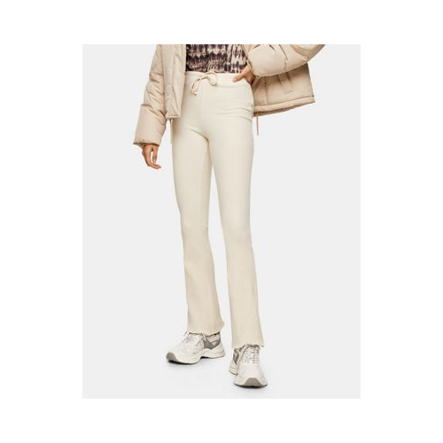 Расклешенные брюки в рубчик цвета экрю с карманом Topshop Белый