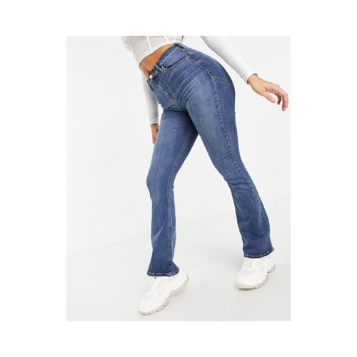 Расклешенные выбеленные джинсы с моделирующим эффектом и завышенной талией ASOS DESIGN Голубой