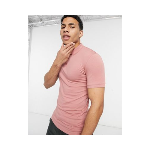 Розовая обтягивающая футболка-поло из органического хлопка ASOS DESIGN-Розовый цвет