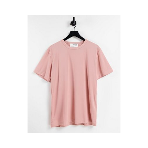 Розовая футболка из переработанного полиэстера Selected Homme-Розовый цвет