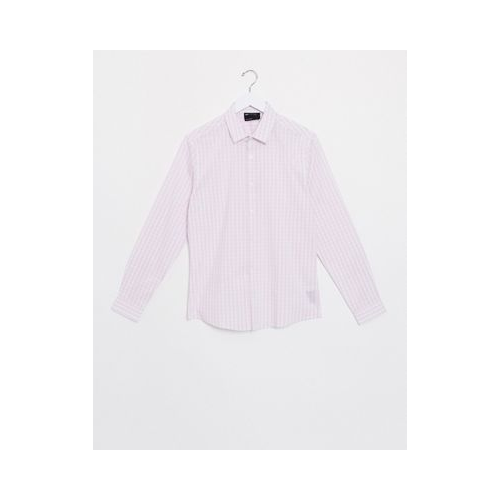 Розовая приталенная рубашка в клетку ASOS DESIGN