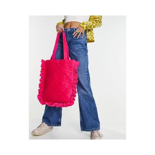 Розовая стеганая сумка-тоут с оборками Skinnydip Sussie-Розовый цвет