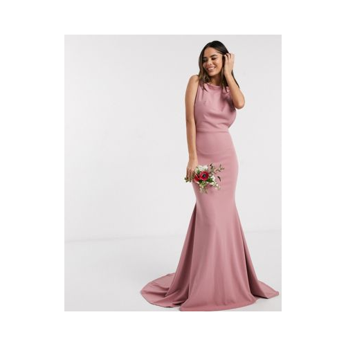 Розовое платье с глубоким вырезом на спине Missguided Bridesmaid-Розовый цвет