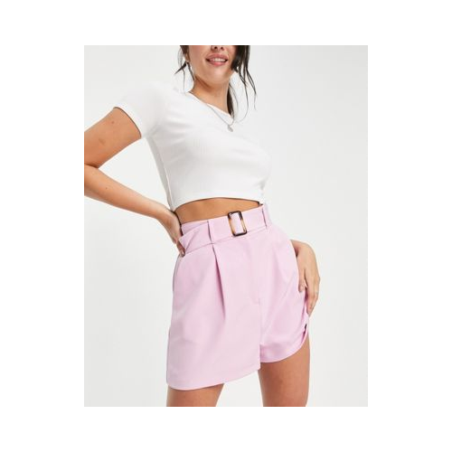 Розовые шорты с поясом в винтажном стиле ASOS DESIGN-Розовый цвет