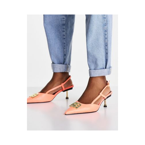 Розовые туфли на среднем каблуке с декором ASOS DESIGN Sherwood-Розовый цвет