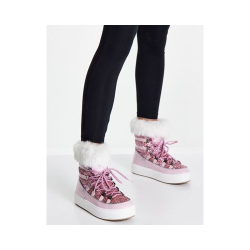Розовые зимние ботинки Chiara Ferragni-Розовый цвет